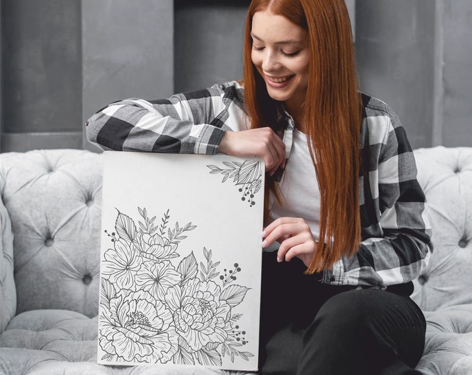 Floral Bouquet Pattern – Laser Cut & Engrave Design (Digital Download)