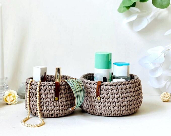 Handmade crochet storage basket – perfect for Easter gifts and home organization, Crochet Decorative basket