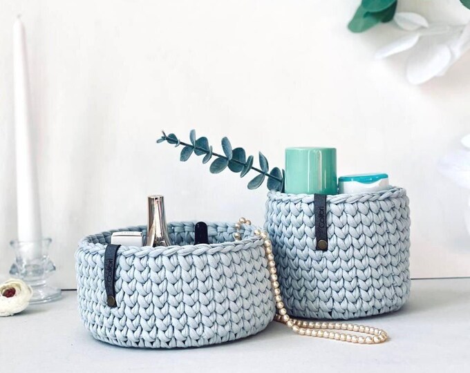 Crochet Handmade Basket, Her gift basket, Handmade Yarn Crochet Basket, Colorful Handmade Luxury Basket, Luxury Basket, Gift for mom, basket