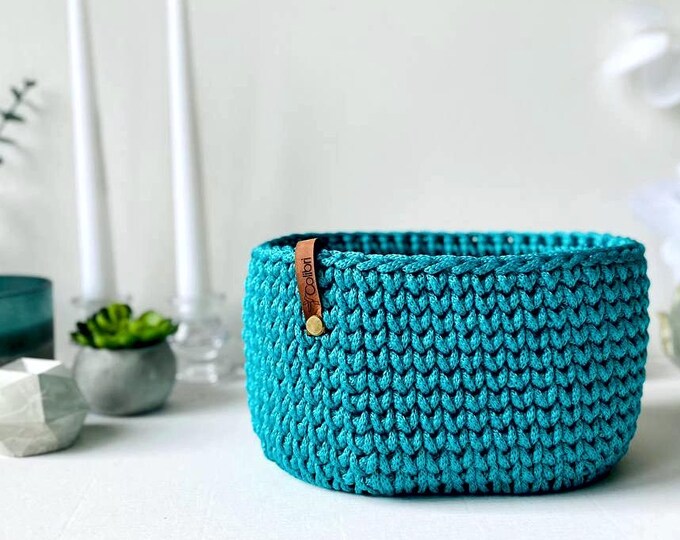 Handmade green Basket, green Basket, Crocheted Basket, Luxury Basket, gift baskets, interior basket, home decor, baby basket, fashion basket