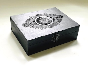 Personalized Wooden Box with Engraving | Black Gift and Storage Box