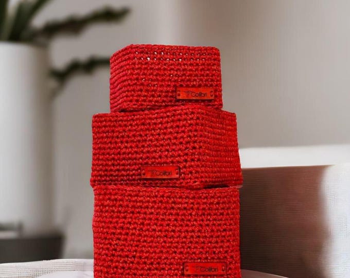 Crochet Handmade Hand Basket, Top Handle Basket, Handmade Crochet Basket, Colorful Handmade Knitted Luxury Basket, Gift for mom, easter gift