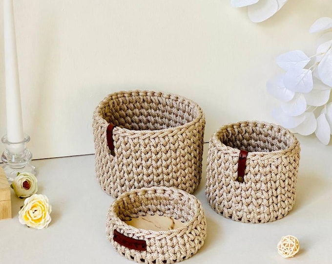 Handmade Basket, Crochet Basket, Luxury Basket, Decorative basket, Gift customizable, interior basket, basket for children, Colorful basket