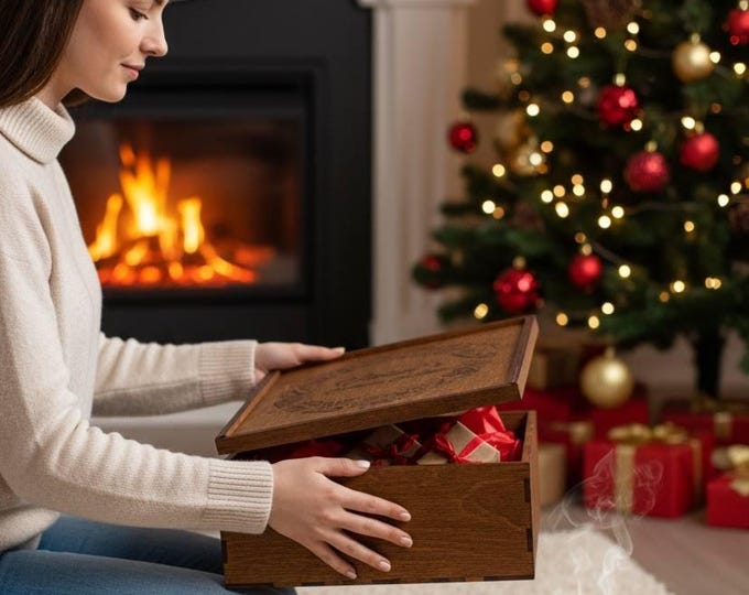 Personalized Wooden Christmas Eve Box, Christmas Eve Boxes for Children, Wooden toy box, Christmas Gift Box, Custom Keepsake box