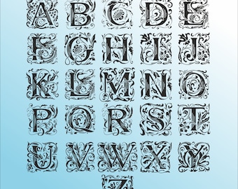 Floral Monogram Letter, Decorative Alphabet