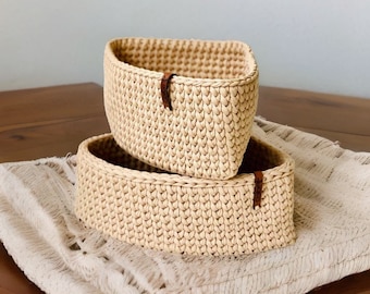 Crochet Basket, Handmade Basket, Colorful Handmade Knitted Luxury Basket, home gift for mom, gift for mom from bride, kids gift for mom