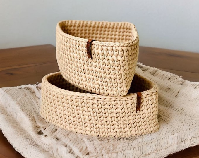 Crochet Basket, Handmade Basket, Colorful Handmade Knitted Luxury Basket, home gift for mom, gift for mom from bride, kids gift for mom