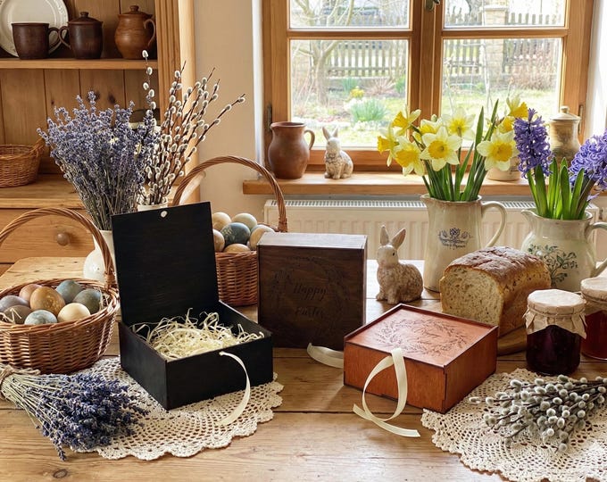 Personalized Easter Gift Box with Name, Custom Easter Bunny Box, Kids Easter Basket Gift, Easter Treat Box, Easter Bunny Gift