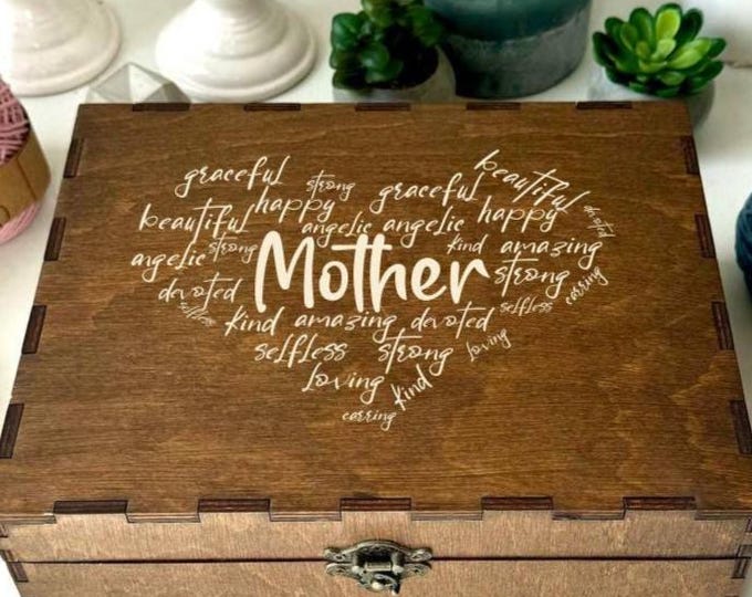 Personalized Wooden Gift Box | Large Engraved Keepsake Box | Handmade Eco-Friendly Present