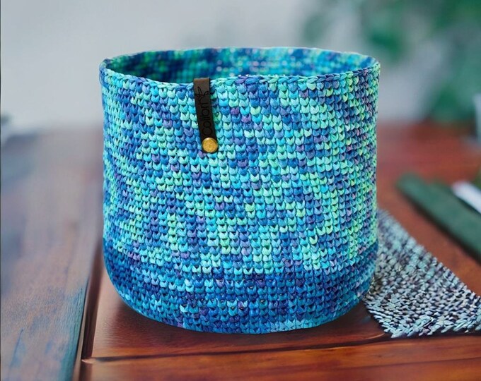 Crocheted Handmade Basket, Toy Storage, Handmade Basket, Colorful Luxury Basket, gift for mom, easter gift