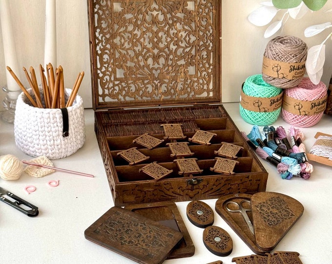 Handmade Wooden Craft Organizer Set – Eco-Friendly & Elegant