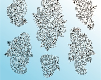 Mendhi Pattern Set – Digital Designs for Crafts, Coloring, and DIY Projects