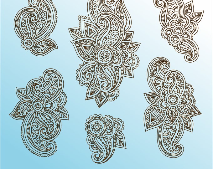 Mendhi Pattern Set – Digital Designs for Crafts, Coloring, and DIY Projects