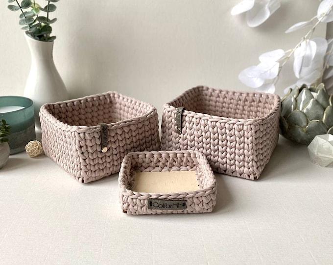 Handmade square baskets, fashion, cute and stylish home decor, comfortable baskets for children's room, original holiday gift