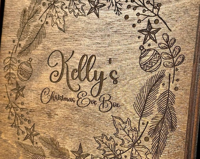 Personalized Wooden Christmas Eve Box, Christmas Eve Boxes for Children, Wooden toy box, Christmas Gift Box, Custom Keepsake box