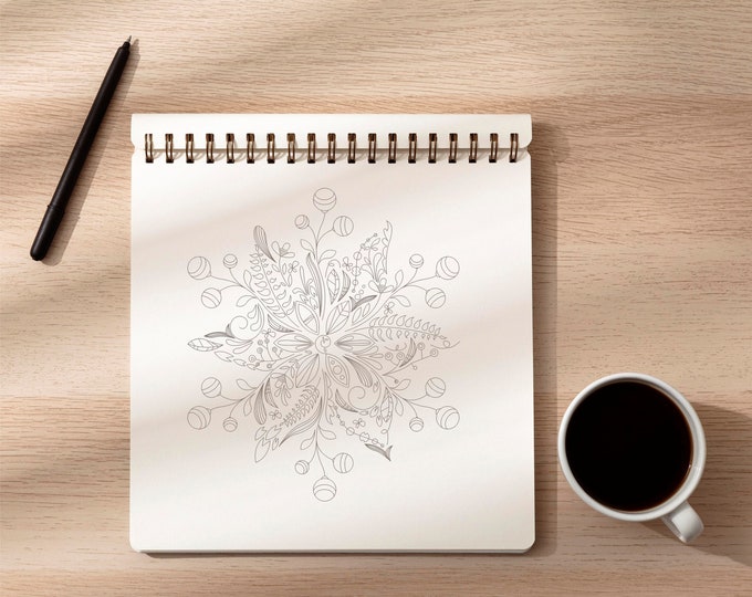 Delicate Snowflake Digital Pattern – Elegant Winter Design for Crafts, Cutting, and DIY Projects SVG, PDF