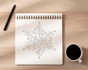 Delicate Snowflake Digital Pattern – Elegant Winter Design for Crafts, Cutting, and DIY Projects