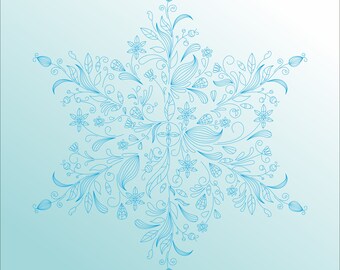 Delicate Snowflake Digital Pattern – Elegant Winter Design for Crafts, Cutting, and DIY Projects
