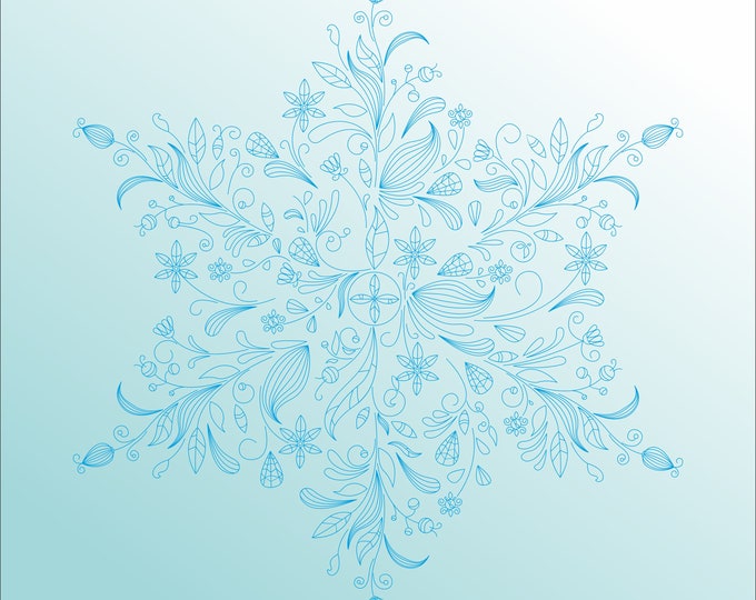 Delicate Snowflake Digital Pattern – Elegant Winter Design for Crafts, Cutting, and DIY Projects