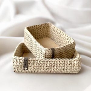 Handmade Crochet Basket Set – Perfect Gift for Easter & Mother’s Day – Decorative Storage Organizers