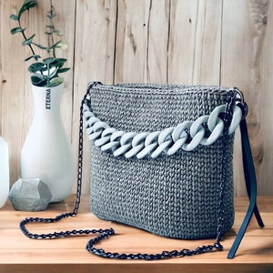 Handgefertigte Häkeltasche - Kurze & lange Griffe, stilvolle Schultertasche