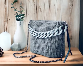 Handmade Crochet Bag  – Short & Long Handles, Stylish Shoulder Bag