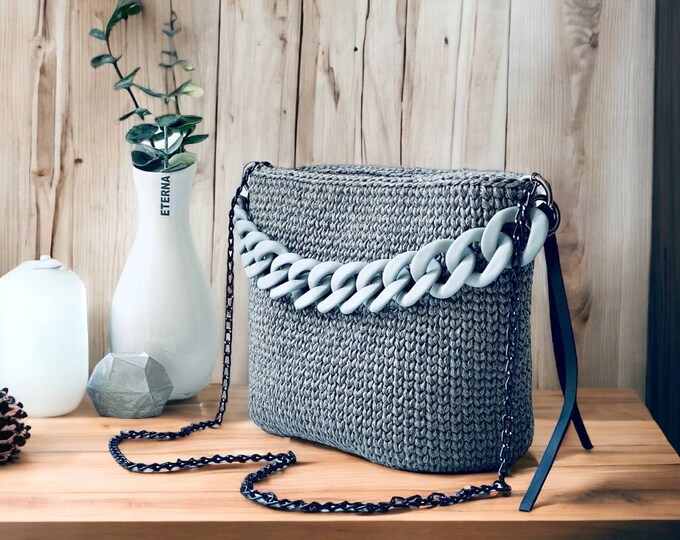 Handmade Crochet Bag  – Short & Long Handles, Stylish Shoulder Bag