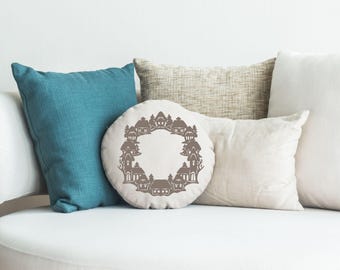 Christmas Village Wreath | digital laser‑cutting template | cdr dxf svg pdf eps