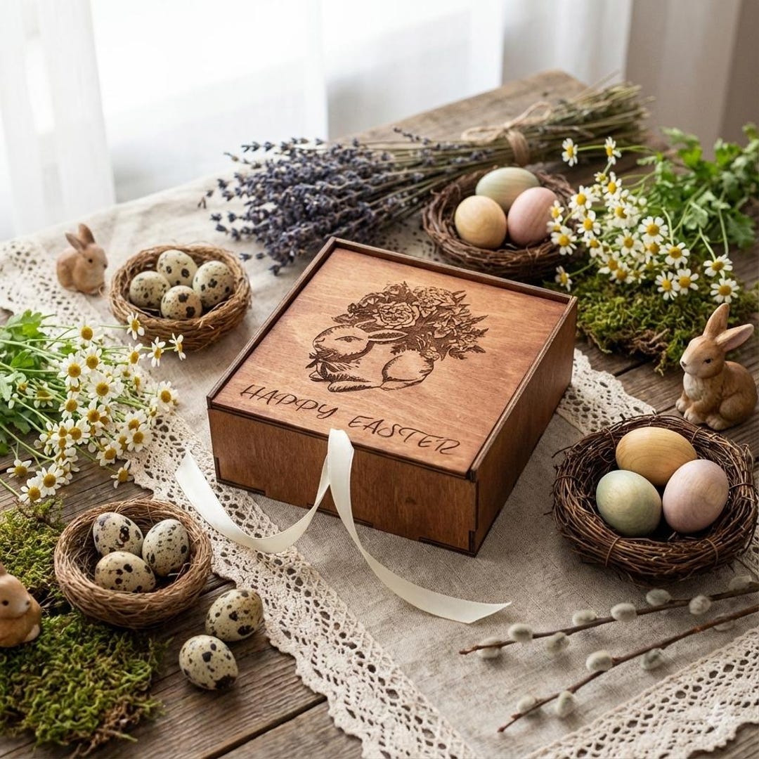 Custom Name Easter Gift Box for Kids, Personalized Easter Basket Box ...