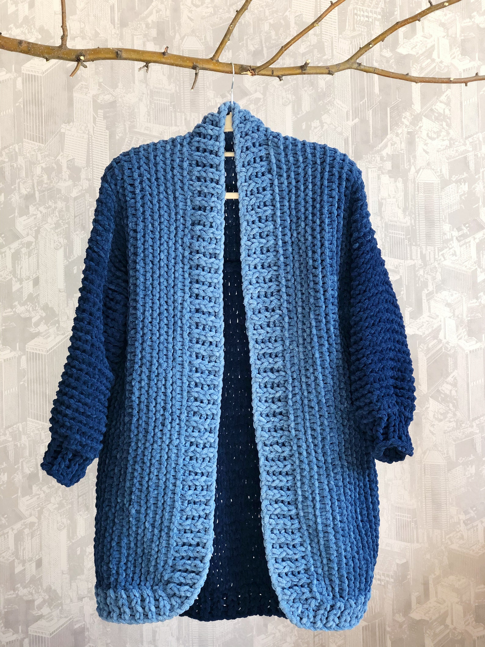 Pattern Cardigan from Alize Puffy fine | Etsy