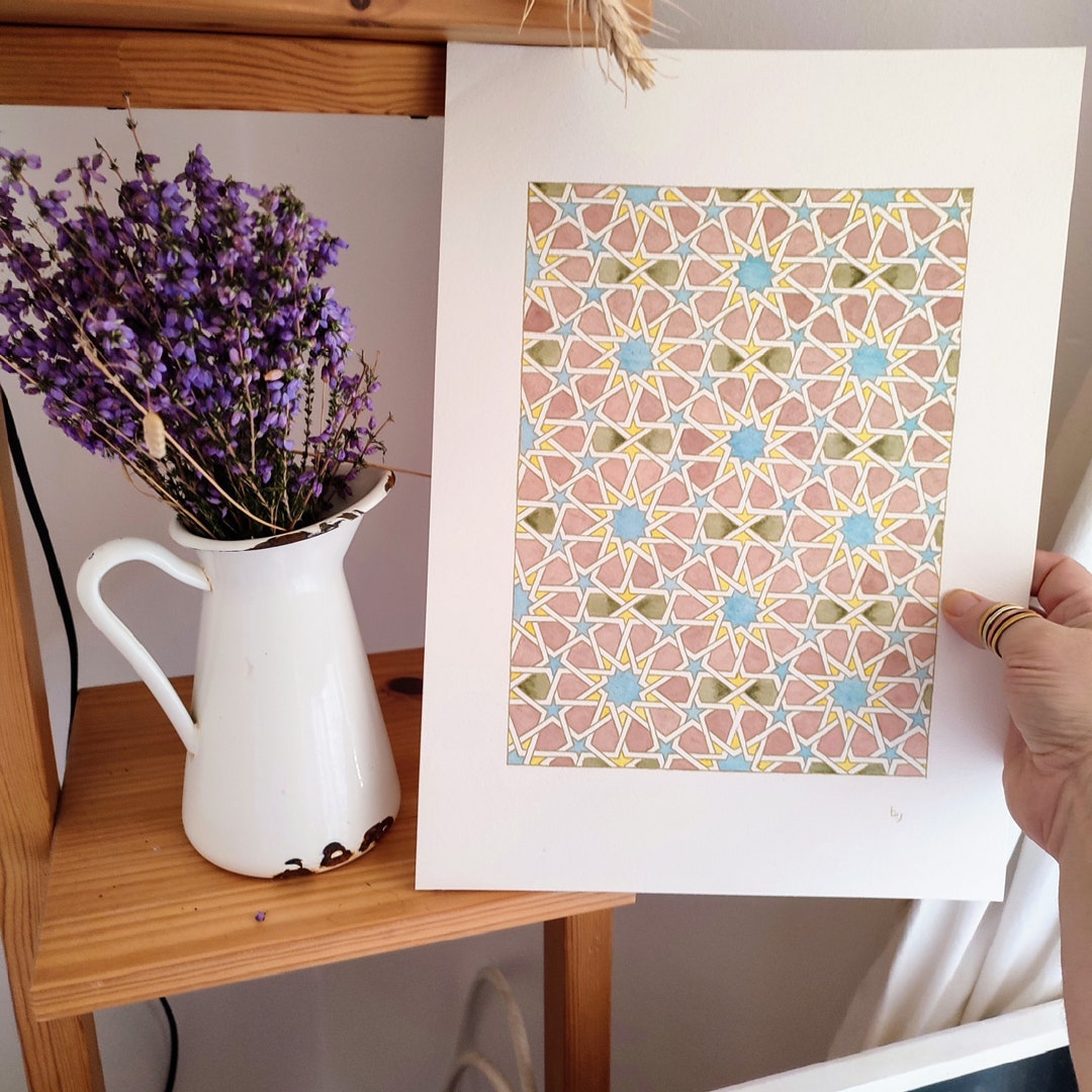 Original Geometric Pattern for Islamic Home Decor,islamic Painting ...