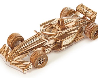 Viter Models Racer V3: Wooden Formula 1 Car 3D Puzzle