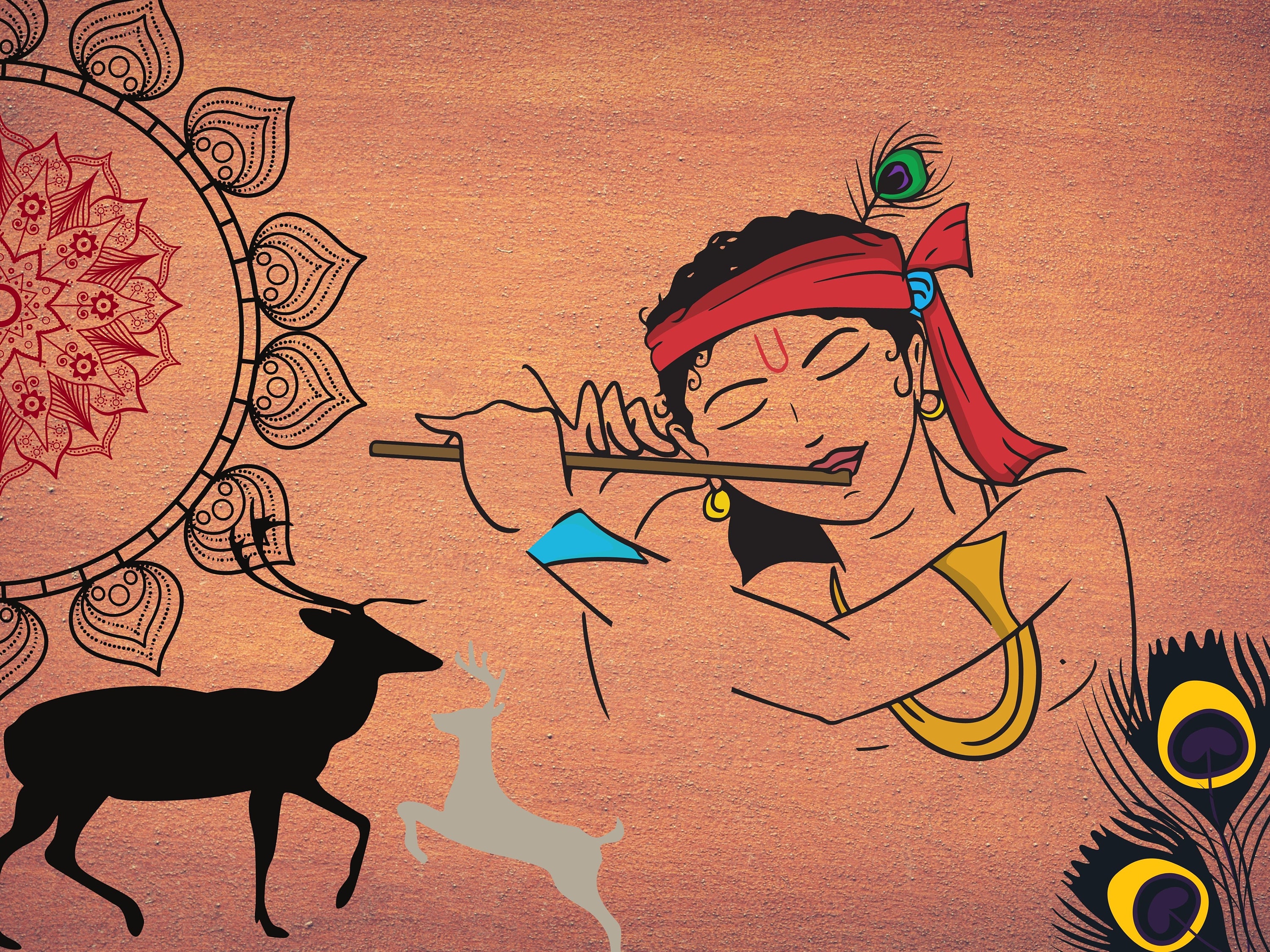 Wall art Krishna Hindu decor | Etsy