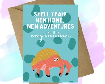 New Home Crab card - A6 Greeting Card