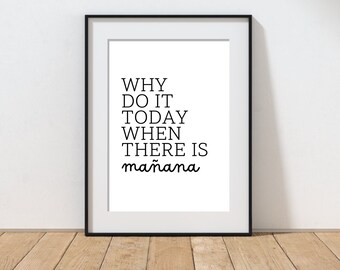 Mañana Quote Print: Spanish Phrase Wall Art