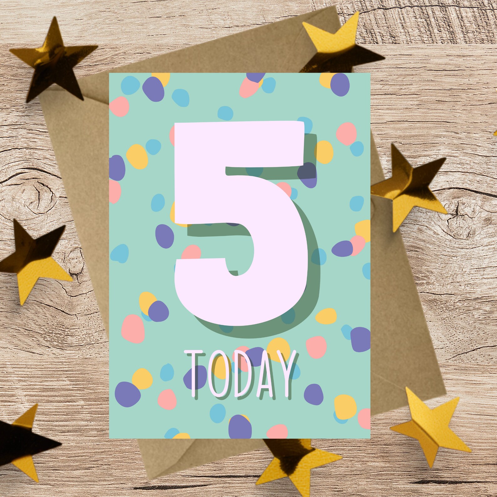 Five Today, Fifth Birthday Kid's Card A6 Greeting Card - Etsy Canada