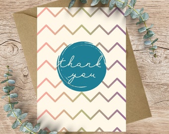 Zigzag Thank You Card: A6 Greeting Card