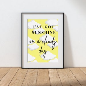 I&#39;ve Got Sunshine Typography Print: Song Lyric Wall Art