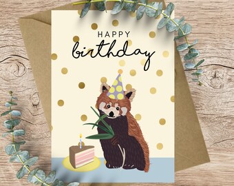 Carte D Anniversaire Panda Etsy France