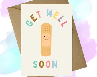 Get well soon, send a smile card - A6 Greeting Card
