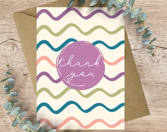 Wavy Thank You Card: A6 Greeting Card