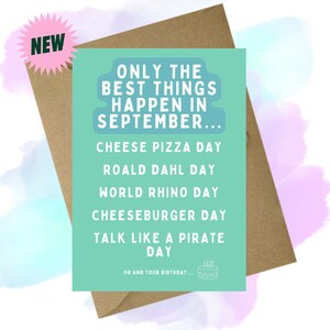 New design - September Birthday - Only the best things happen in September A6 Greeting card