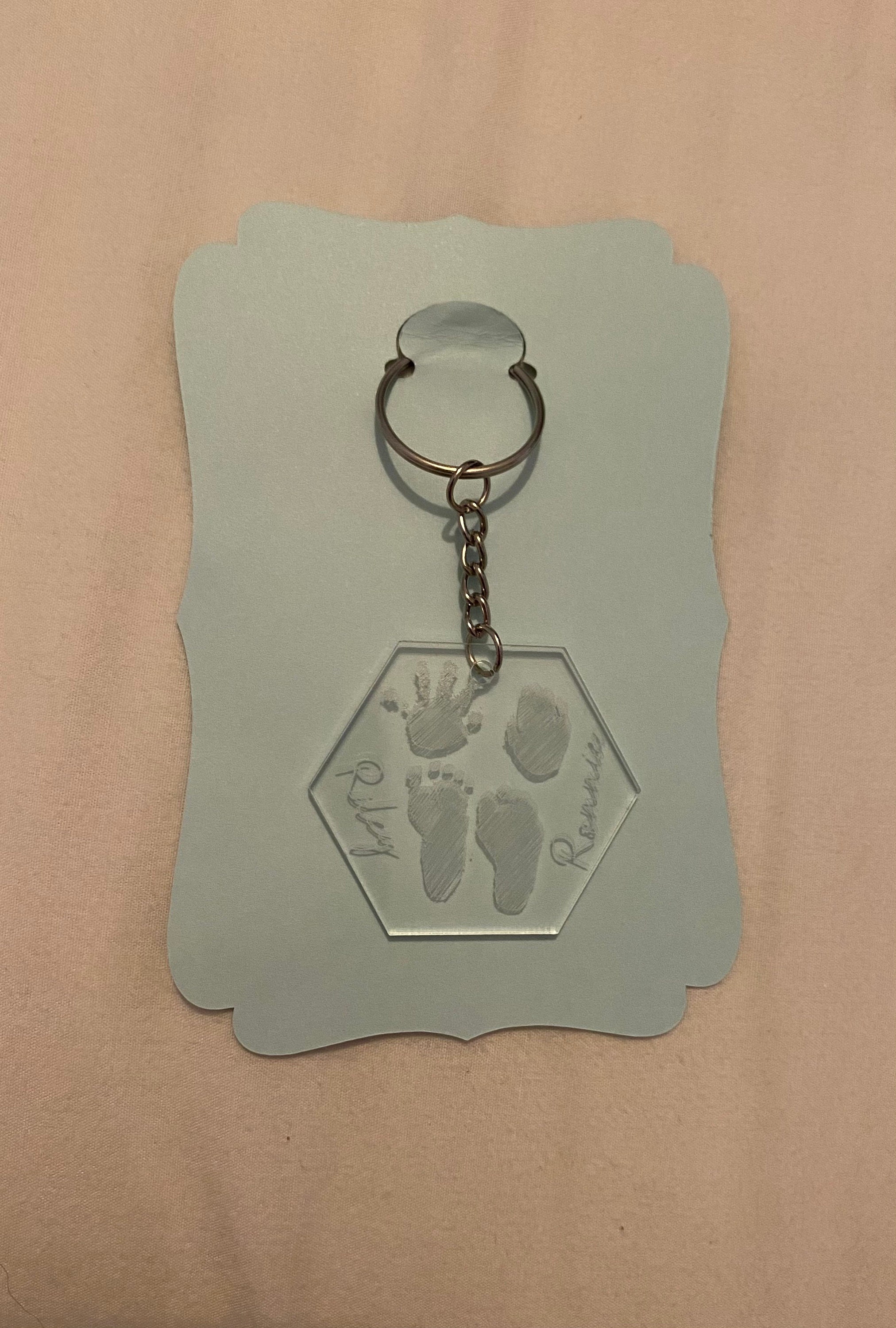 Personalised Baby Keyring Custom Hand and Footprint Keyring Etsy