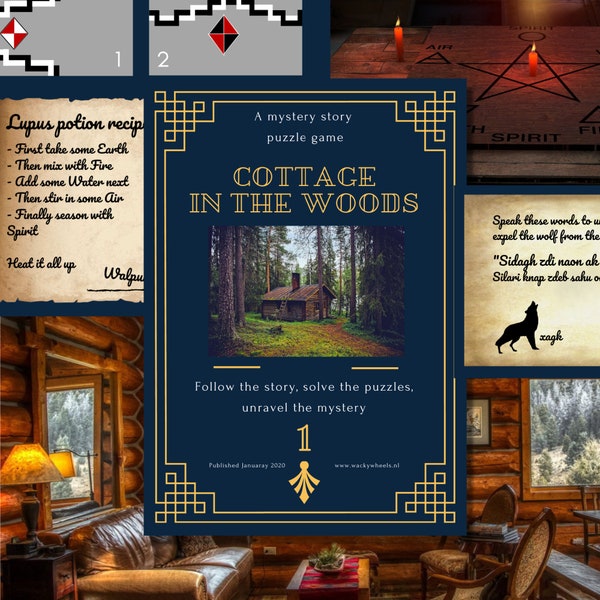 Escape Room Game 'Cottage in the Woods' | Escape Game At Home | Printable Game | Mystery Story | At Home Game | Puzzle Game