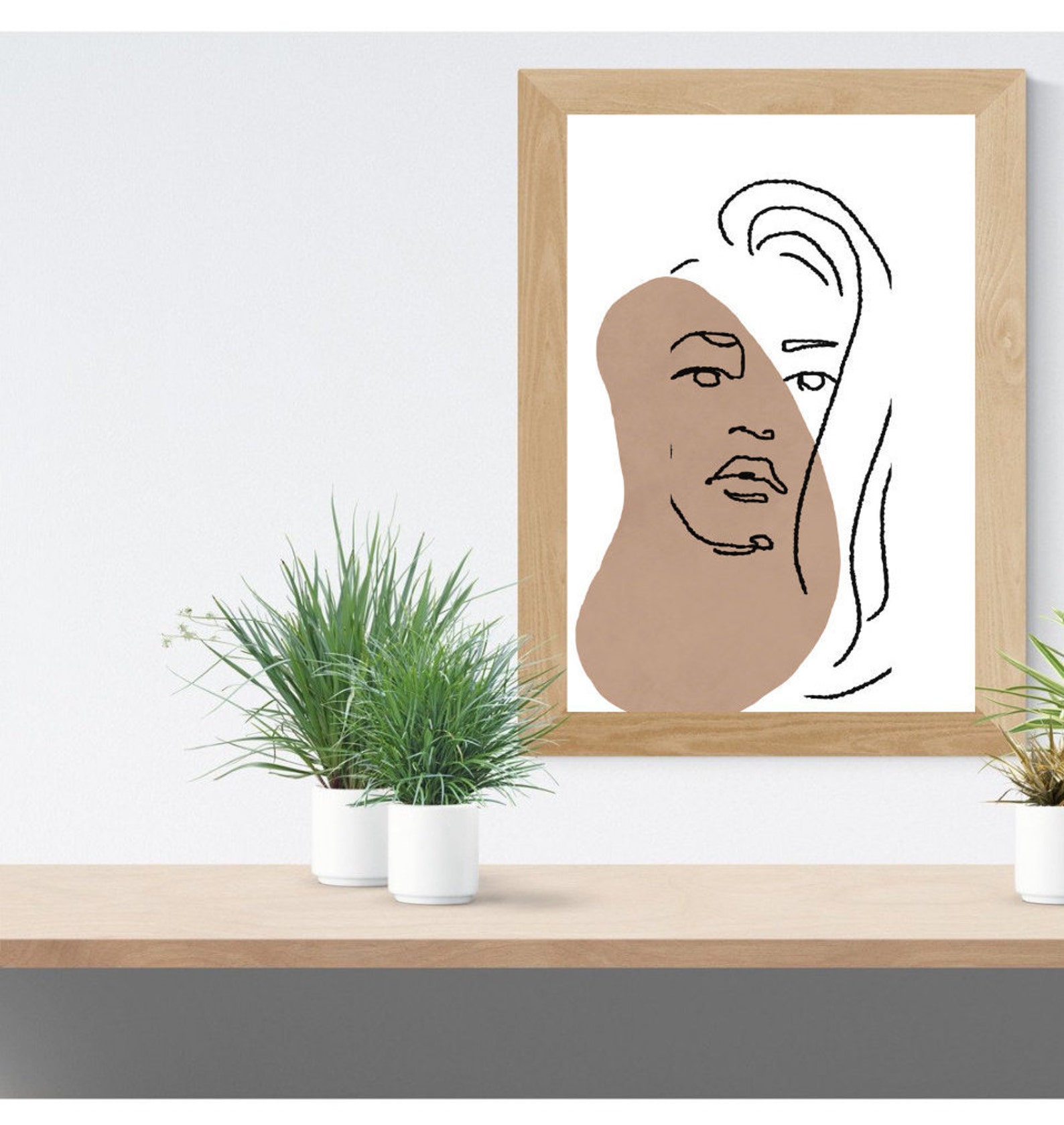 Minimaliste Digital Printable Wall Art Face Art Visage Etsy