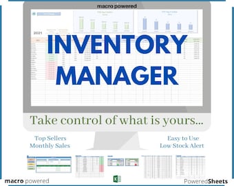 INVENTORY MANAGER - Inventory Spreadsheet, Inventory Tracker, Excel Template
