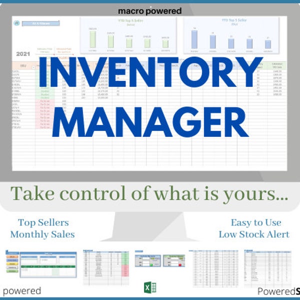 INVENTORY MANAGER - Inventory Spreadsheet, Inventory Tracker, Excel Template