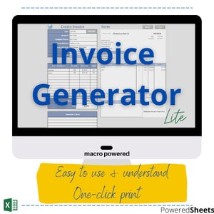 Invoice Generator Lite - Invoice template, Invoice Creator, Excel Spreadsheet