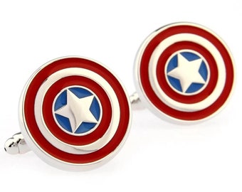 Captain America Cufflinks - Etsy