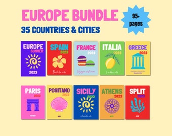 EUROPE Aesthetic Travel Coffee Table Photo Book Template Personalized Photo Book Cover Template Travel Photo book DIY Coffee Table Book